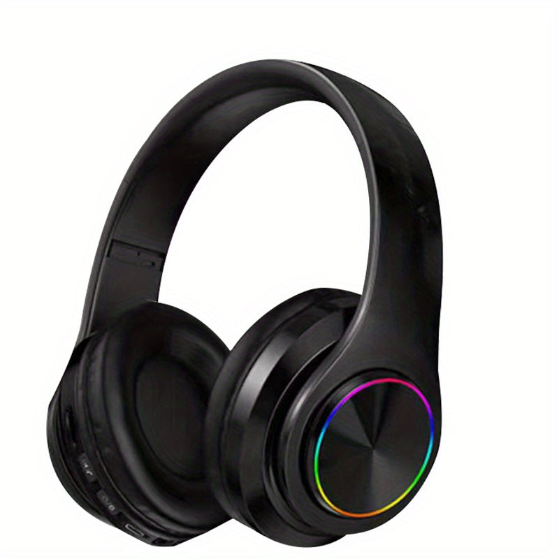B39 Wireless Luminous Earphone Headwear, Foldable & Retractable, 3.5mm Jack, Condenser Mic, Push Button Volume Control, Non-Waterproof, for Cellphones, USB Type-C Charging, 150mAh Rechargeable Battery, 2.5W-14W, Anime Theme,