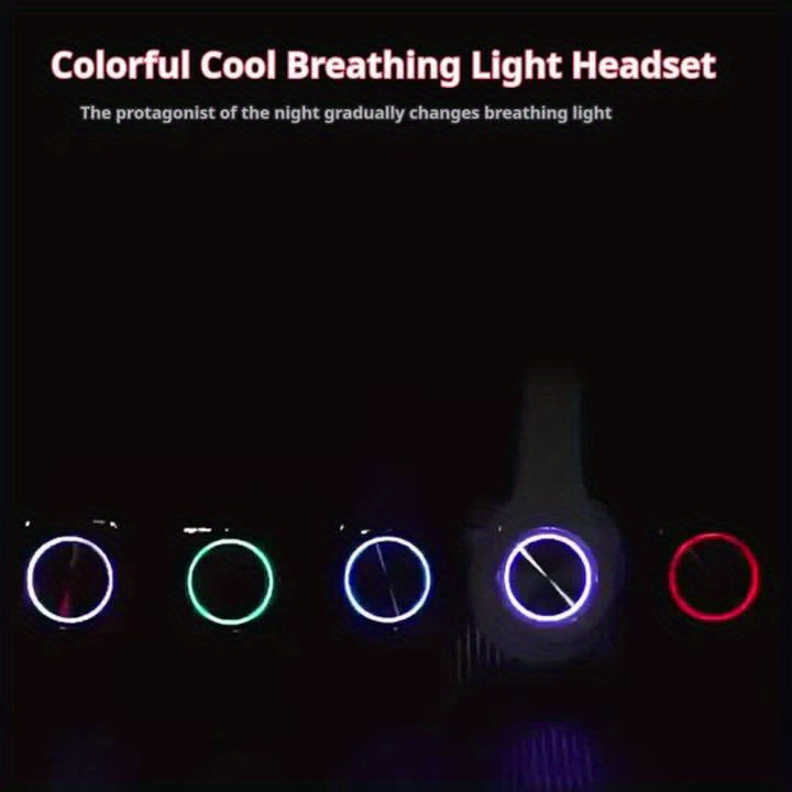 B39 Wireless Luminous Earphone Headwear, Foldable & Retractable, 3.5mm Jack, Condenser Mic, Push Button Volume Control, Non-Waterproof, for Cellphones, USB Type-C Charging, 150mAh Rechargeable Battery, 2.5W-14W, Anime Theme,